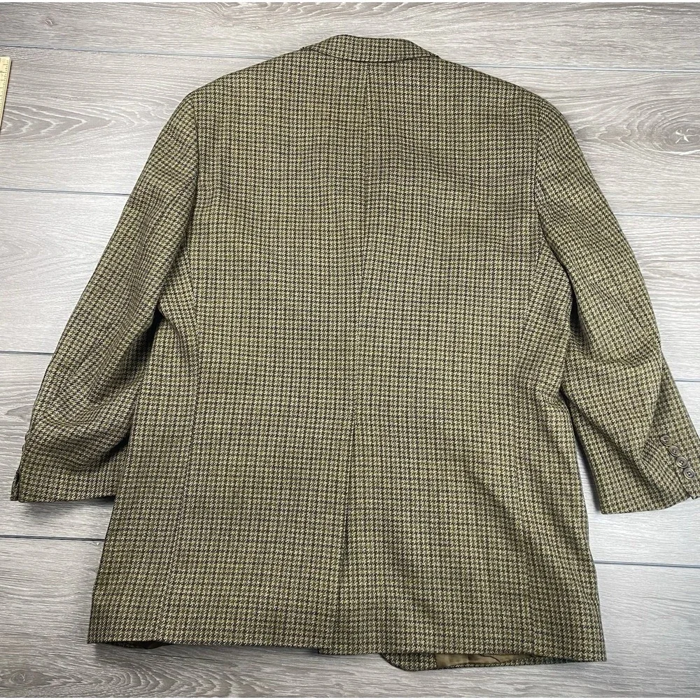 Chaps Ralph Lauren Men's Vtg Wool Herringbone Tweed Sport Coat Blazer Brown 44 R